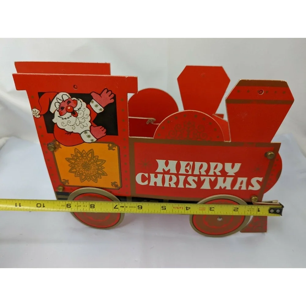 Merry‎ Christmas Train Cardboard Table Decoration 7 Inch Tall